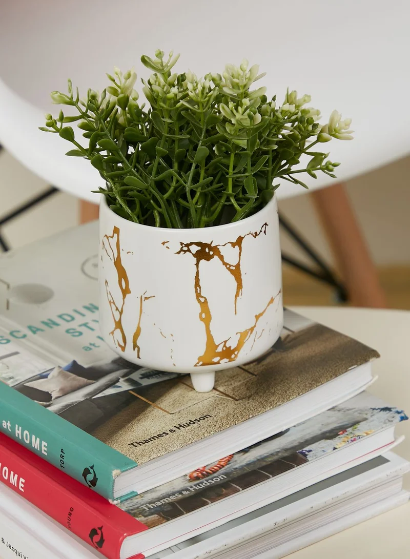 AURORA Cracked Gold Plant Pot