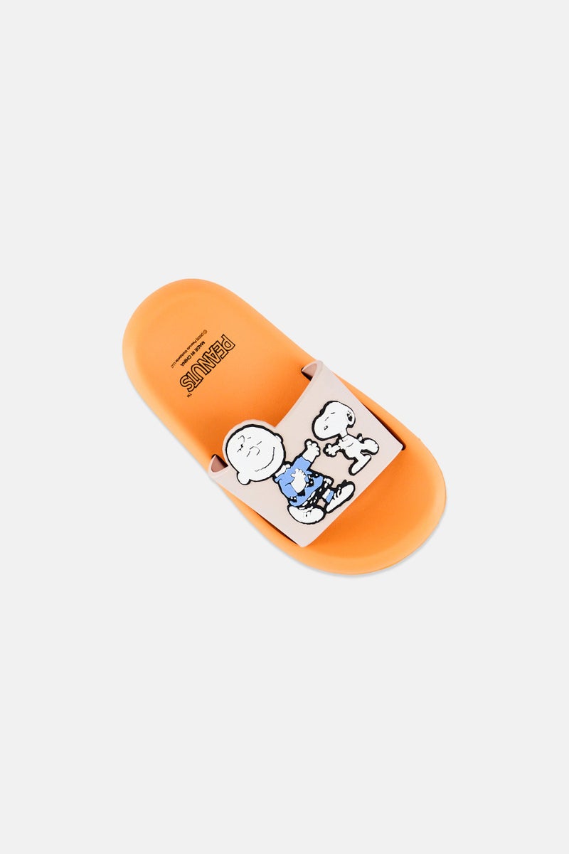 Peanuts Kids Boy Peanuts Slides, Orange - Image 2