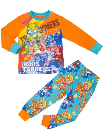 babyqlo Dynamic Morph Multicolor Printed Glow-in-the-Dark Pajama Set for Boys
