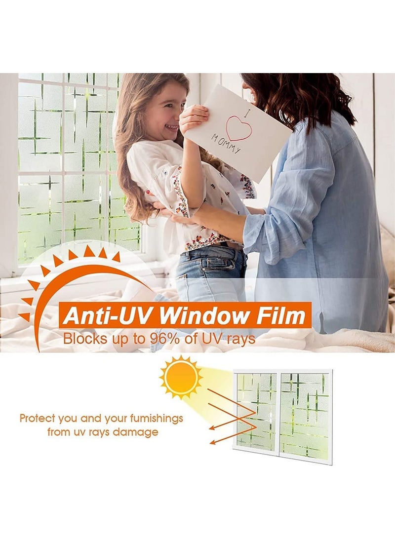 WOLOUR WOLOUR Plus Design Window Films Privacy Glass Film Self Adhesive Decorative Film for BathroomDoor WindowHeat ControlSidelightAnti UV Control Stickers 41X366 CM  - Image 4