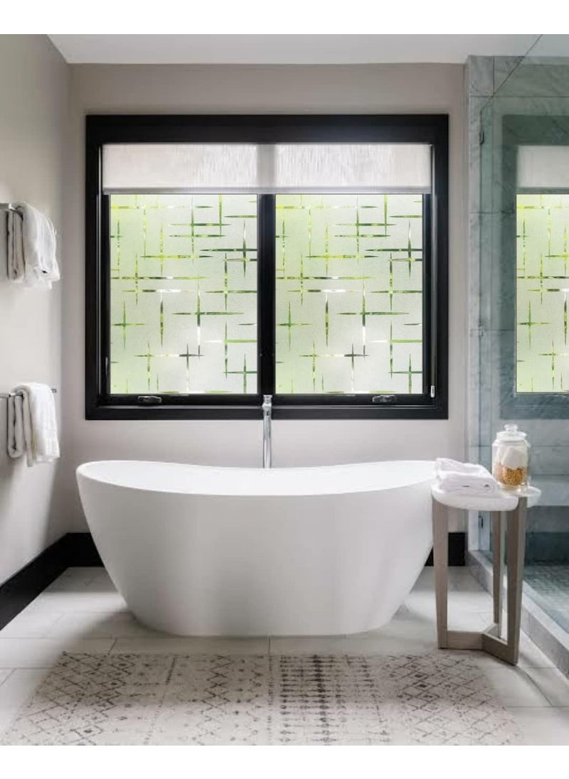 WOLOUR WOLOUR Plus Design Window Films Privacy Glass Film Self Adhesive Decorative Film for BathroomDoor WindowHeat ControlSidelightAnti UV Control Stickers 41X366 CM  - Image 3