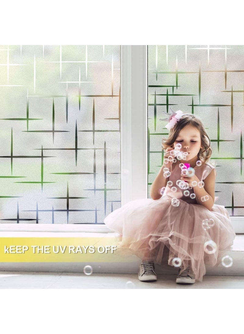 WOLOUR WOLOUR Plus Design Window Films Privacy Glass Film Self Adhesive Decorative Film for BathroomDoor WindowHeat ControlSidelightAnti UV Control Stickers 41X366 CM  - Image 2