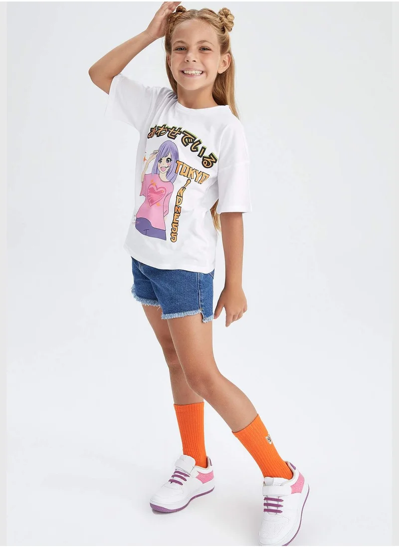 DeFacto Girl Regular Fit Knitted Short Sleeve Body