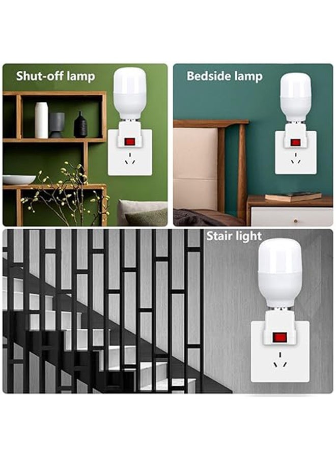 4 Pack E26/E27 Socket Extension Adapter with Switch,Plug-in Light Socket,Convert Outlet to Light Bulb Socket - Image 5