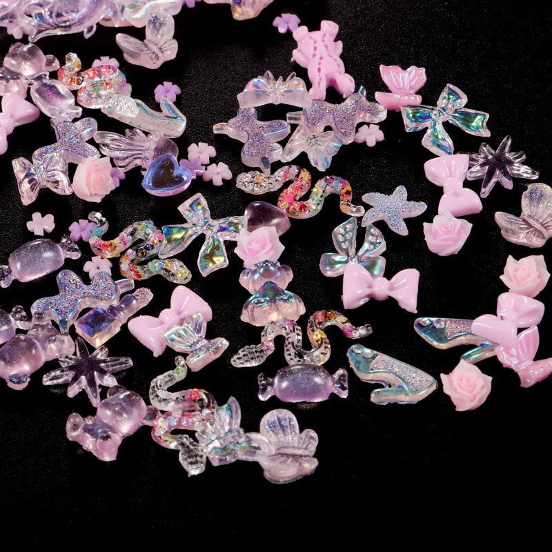 TAMHOO Pack of 250pcs Cute & Sweet 3D Nail Charms for Acrylic Nails, Perfect for Nail Art Decorations & DIY Accessories(Style D) - Image 5