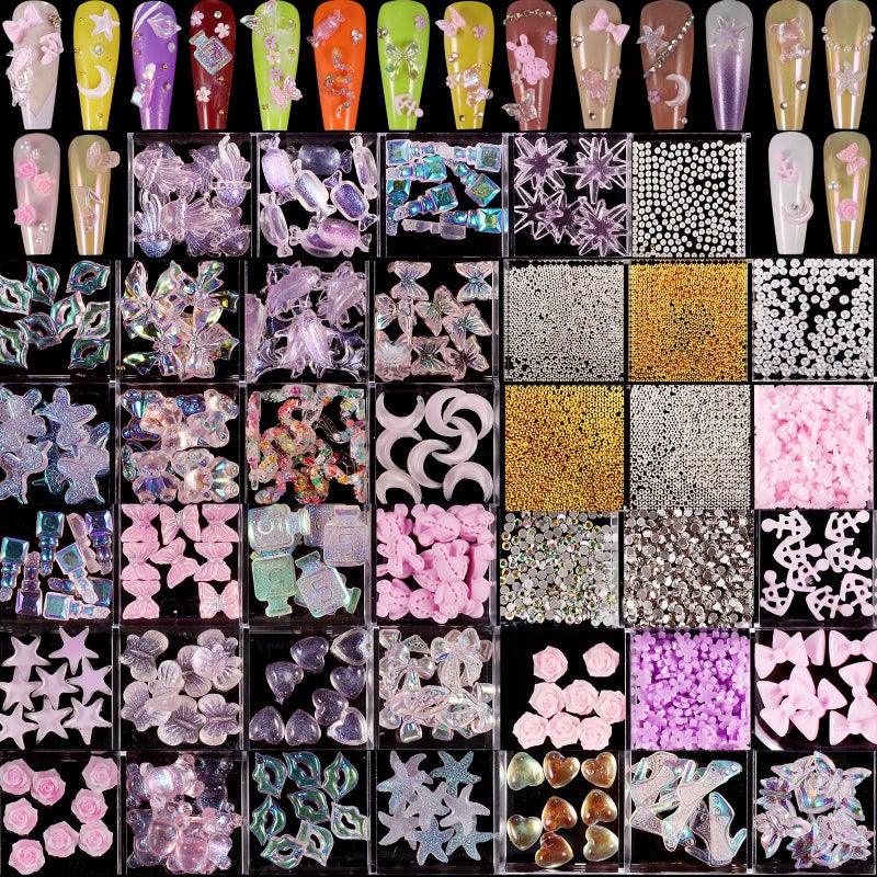 TAMHOO Pack of 250pcs Cute & Sweet 3D Nail Charms for Acrylic Nails, Perfect for Nail Art Decorations & DIY Accessories(Style D) - Image 4
