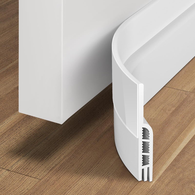 Holikme Door Draft Stopper Under Door Draft Blocker Insulator Door Sweep Weather Stripping Noise Stopper Strong Adhesive White 32 Inch DDSSLXK321228