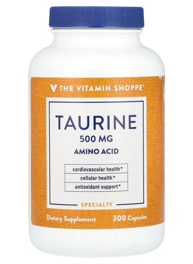 The Vitamin Shoppe - Taurine 500 mg 300 Capsules - Image 1