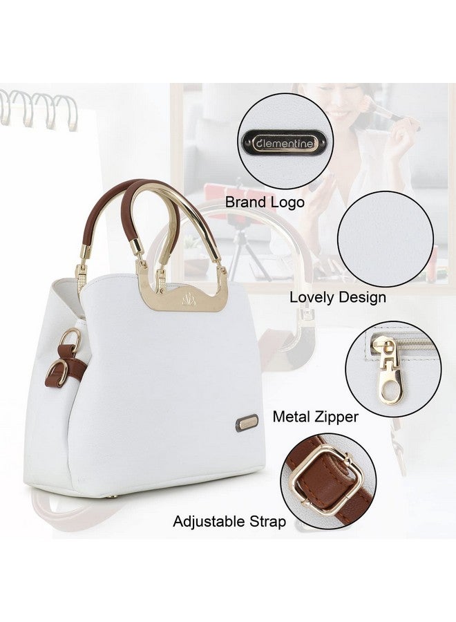 Clementine حقيبة ساتشيل نسائية من كليمنتين | حقيبة يد للسيدات (بيضاء) - Image 4