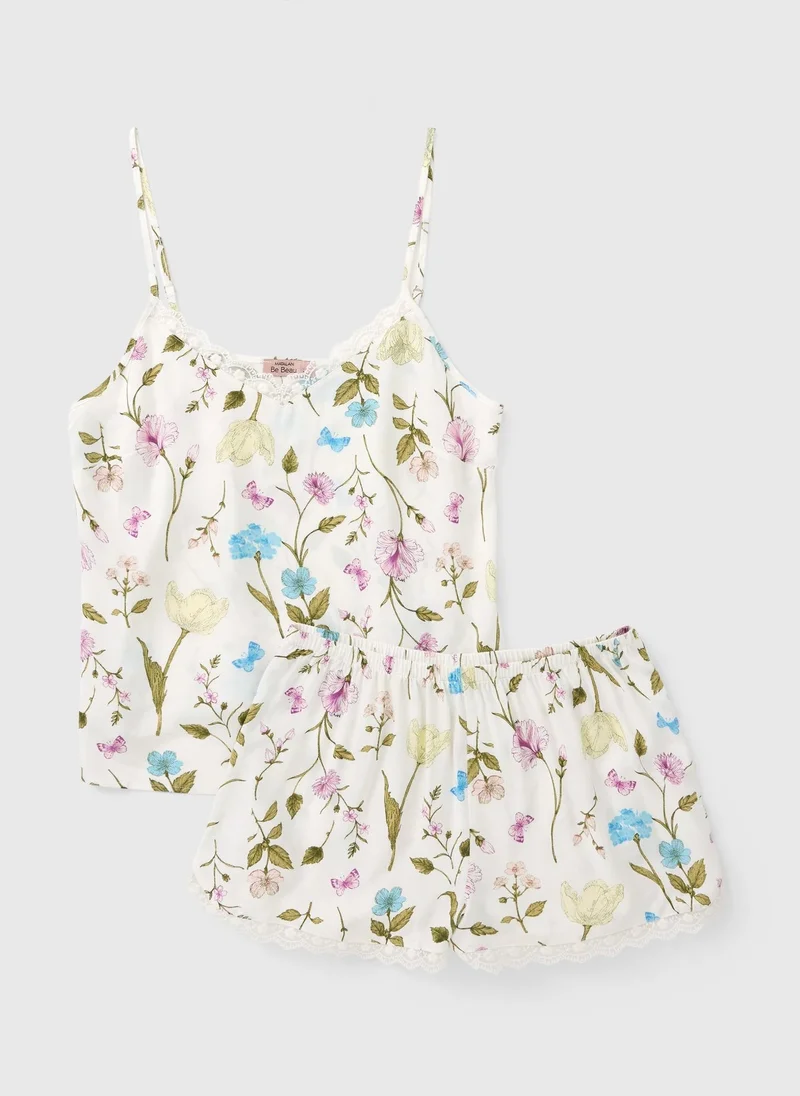 Matalan Multi Cream Floral Cami Short Pyjama Set for Women | Best Price UAE