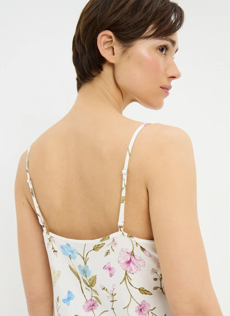 Matalan Cream Floral Cami Short Pyjama Set