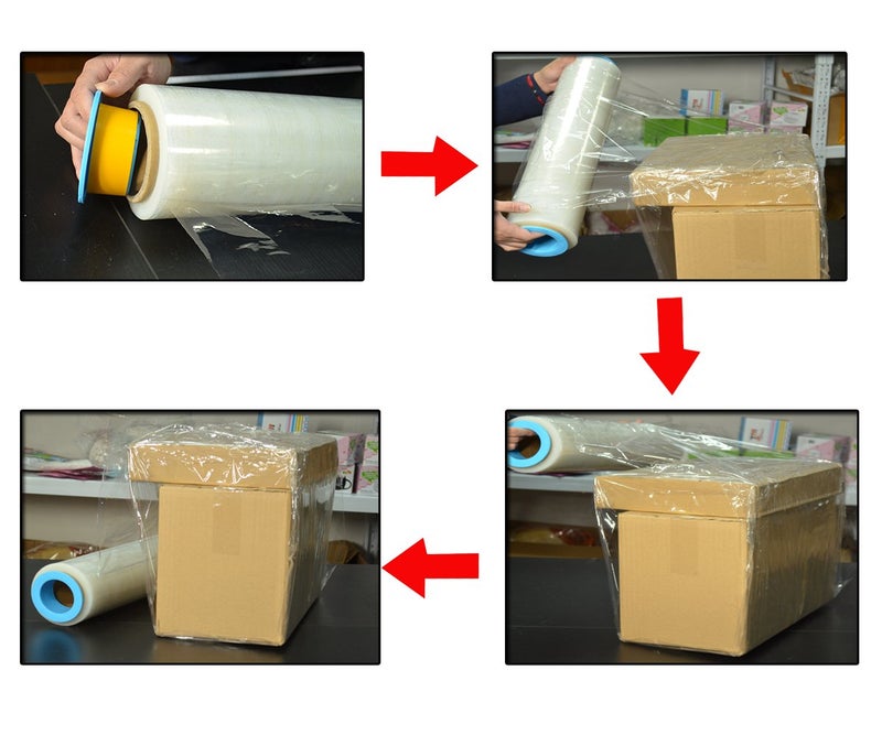 ELFJOY Stretch Film Dispenser Stretch Wrap Dispenser for 3" Core Film Shrink Wrap Holder for Shipping Pallet Packing and Moving Supplies Blue 1 Pairs - Image 5