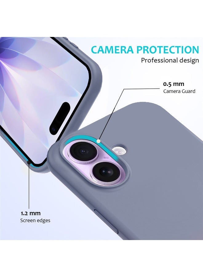 Silicone Protective Phone Case for iPhone 17 - Soft Anti-Scratch Microfiber Lining Ultra Slim Drop Protection Phone Cover - Pastel Purple - Image 3