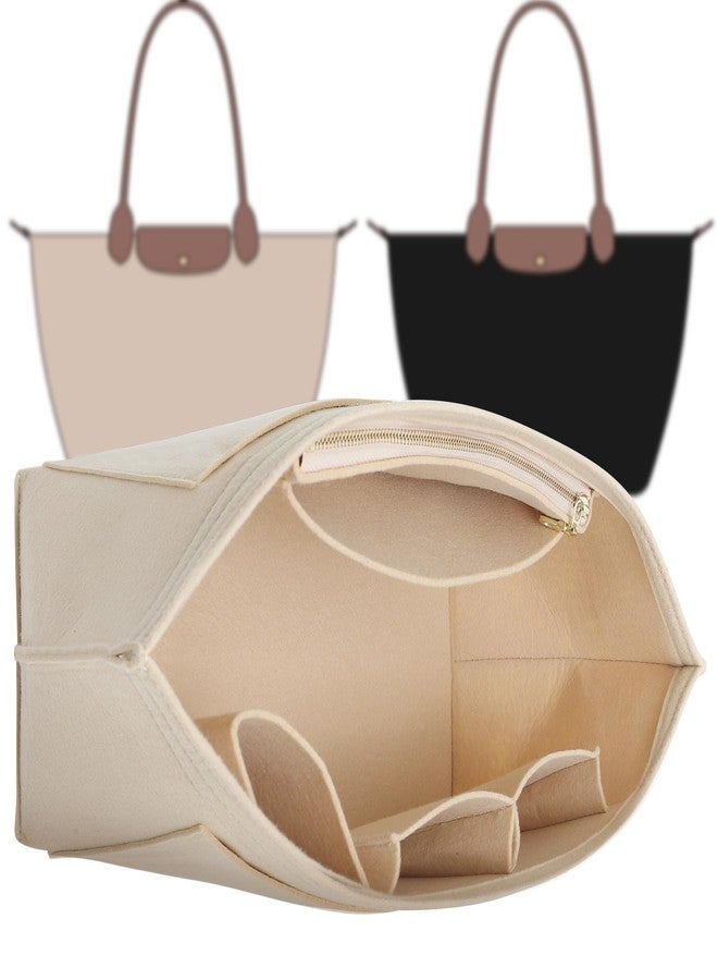 Doxo Longchamp Purse Organizer Insert Large Compatible with Le Pliage L Handbags Tote(Large,Beige) - Image 1