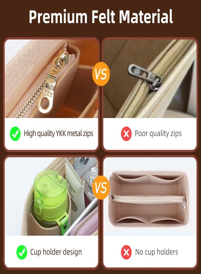 Doxo Longchamp Purse Organizer Insert Large Compatible with Le Pliage L Handbags Tote(Large,Beige) - Image 5