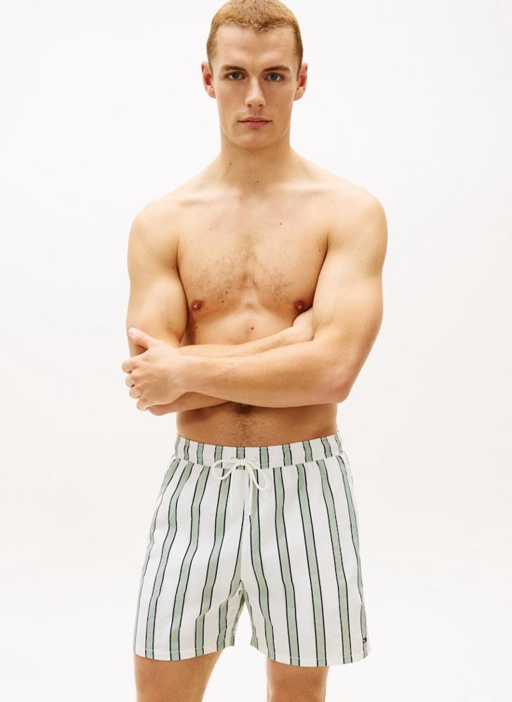 TOMMY HILFIGER Print Mid Length Swim Shorts - Image 1