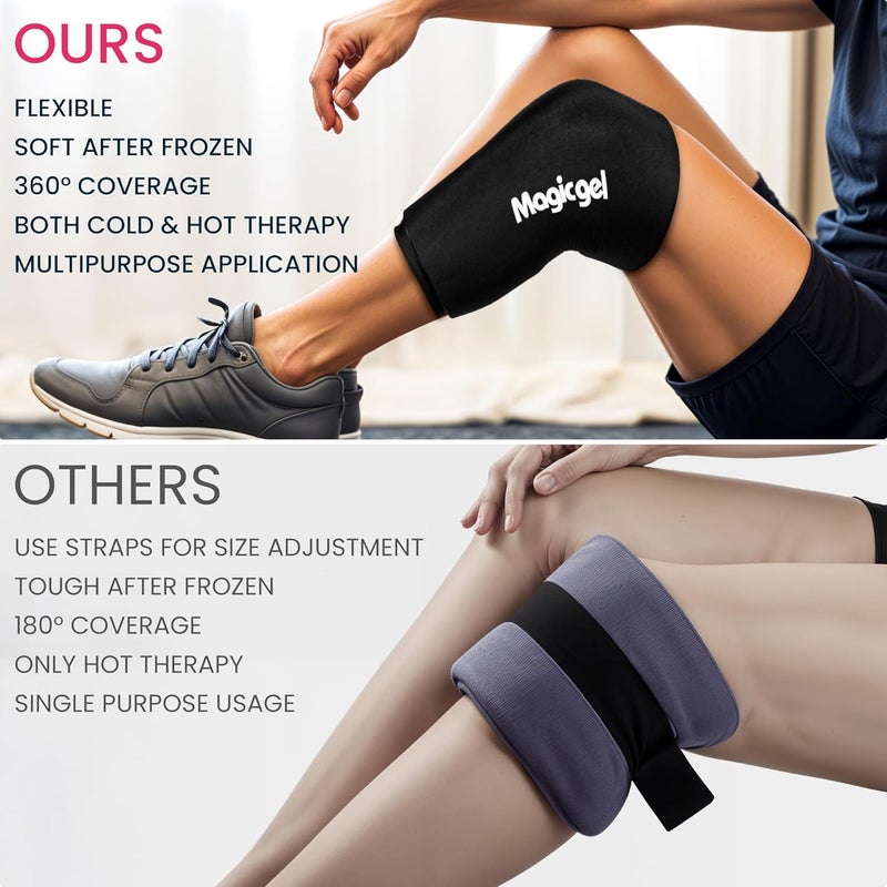 Magic Gel Small Knee  Elbow Ice Pack Sleeve 1 Pack  Reusable Hot  Cold Therapy Wrap for Targeted Relief  Compact Compression Fit for Injury Recovery Tendonitis and Swelling - Image 4