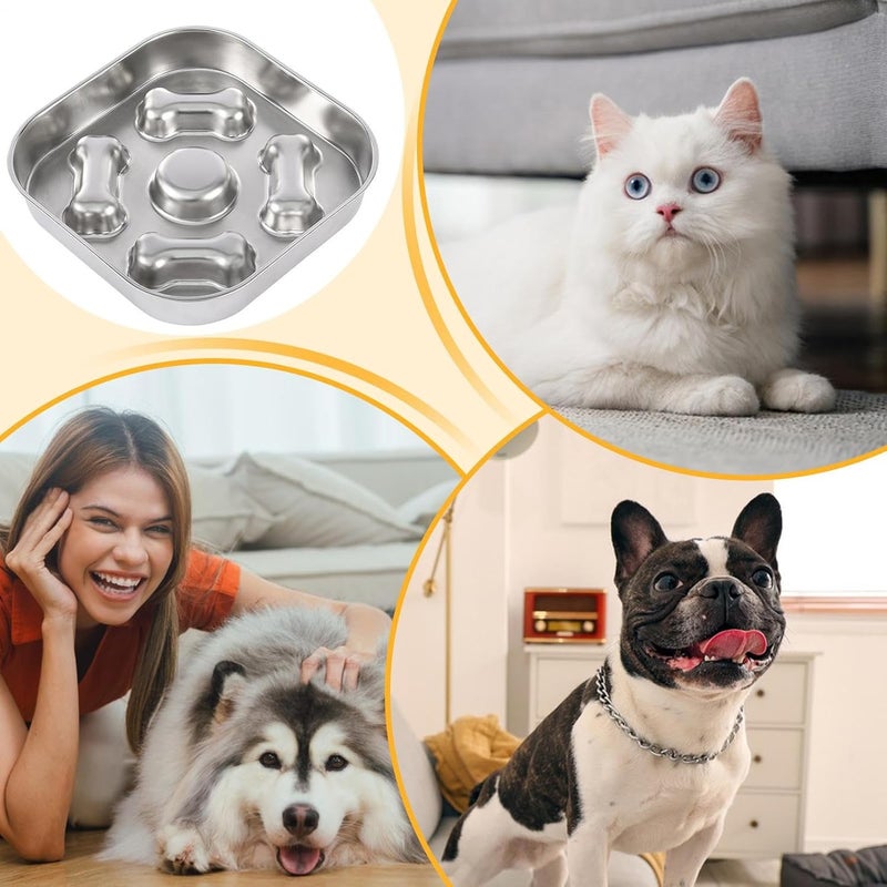 Puppy Slow Feeder Bowl - Anti-Choking Puzzle Dish,Small Dog Maze Food Container Cat Dish - for Small Medium Large All Breeds Wet Dry Food Indoor Home Outdoor - Image 4