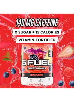 G Fuel G Fuel Fruit Punch Tub (40 Servings) Elite Energy and Endurance Formula, 9.8 oz(280g) 
