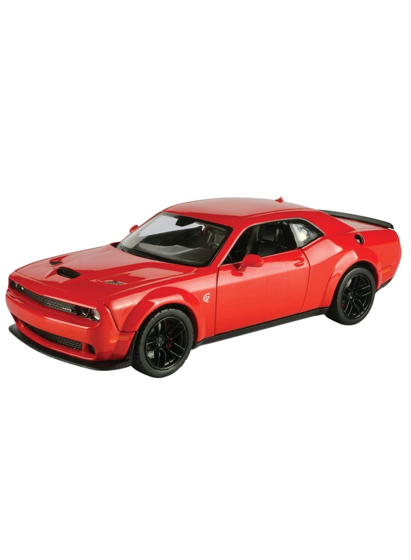 Motormax 2018 Dodge Challenger SRT Hellcat Widebody Die-Cast Model Car â€“ Red, 1:24 Scale - Image 1