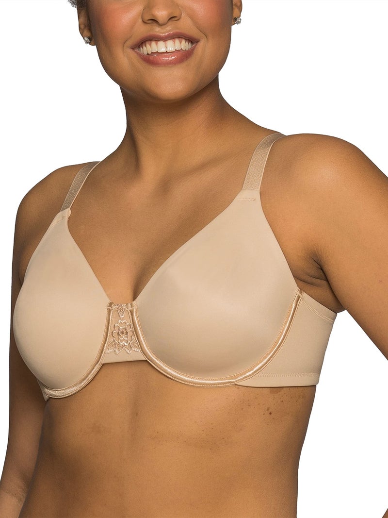 Vanity Fair Women's Beauty Back Smoothing Bra, Minimizes Bust Line up to 1.5", Non Padded Cups up to H, Damask Neutral, 46C - Image 1
