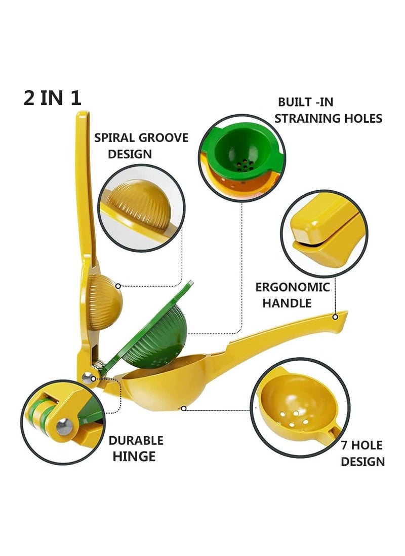 BarPros 3-Part Lemon & Lime Squeezer - Hand Juicer - Max Extraction Manual Citrus Juicer - Easy-to-Use Lemon Juicer Squeezer - Heavy-Duty Lemon Squeezer Manual