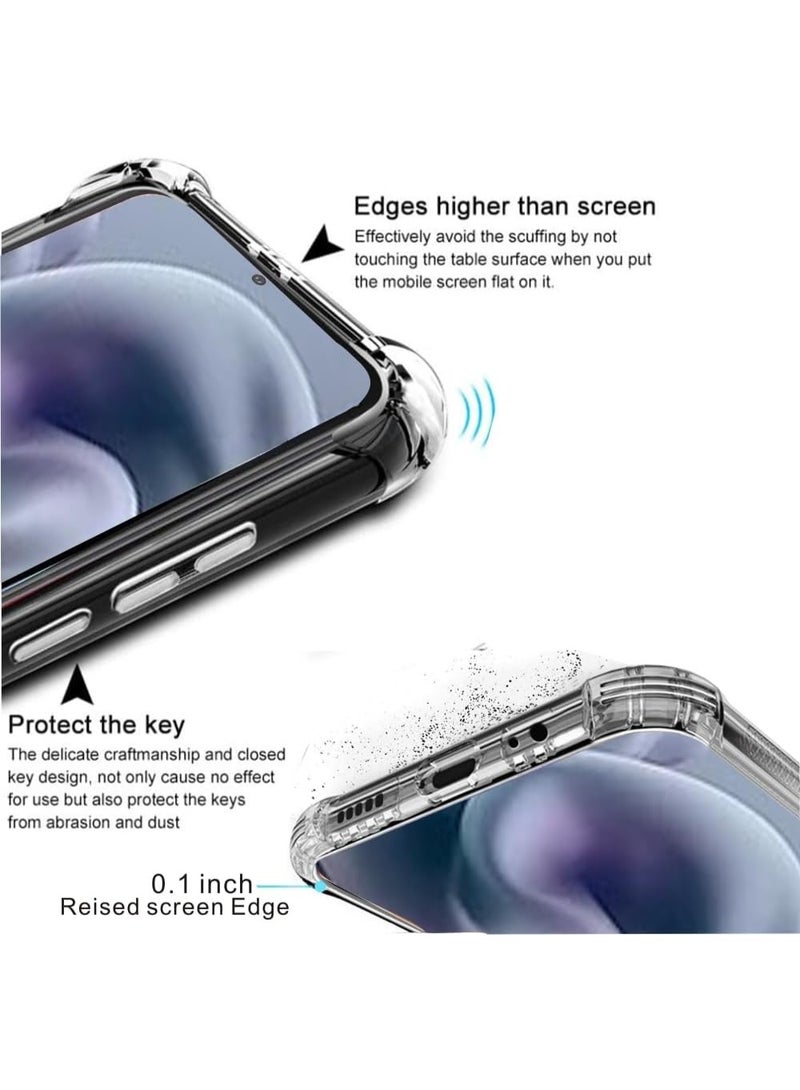 SanHu for Motorola G86 Power 5G 2-In-1 Thin Soft Case Cover, Anti Drop Protection, Anti Fingerprint, Durable, Easy To Clean And Install, Frosted Protective Case+Transparent Four Corner Anti Drop Protective Case - Image 3