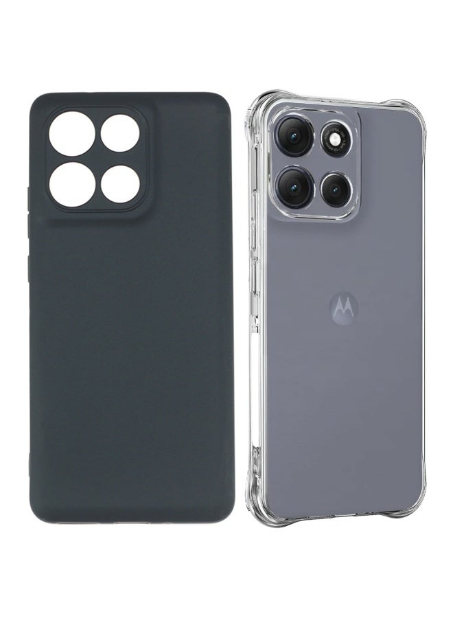 SanHu for Motorola G86 Power 5G 2-In-1 Thin Soft Case Cover, Anti Drop Protection, Anti Fingerprint, Durable, Easy To Clean And Install, Frosted Protective Case+Transparent Four Corner Anti Drop Protective Case - Image 1