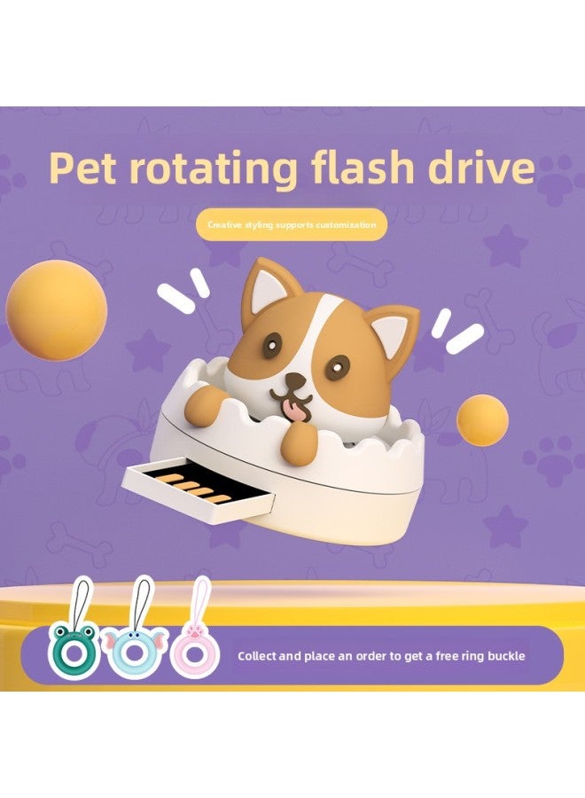 قرص U Disk Mini Doll Usb2.0 عالي السرعة من Animal U Disk قابل للطباعة بشعار هدية قرص U - اللون: Cat Mi + مشبك حلقي - السعة: 64 جيجابايت - Image 4