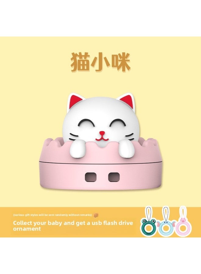قرص U Disk Mini Doll Usb2.0 عالي السرعة من Animal U Disk قابل للطباعة بشعار هدية قرص U - اللون: Cat Mi + مشبك حلقي - السعة: 64 جيجابايت - Image 1