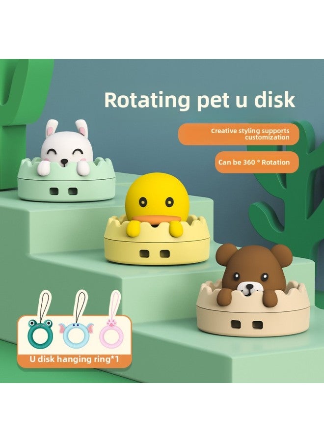 قرص U Disk Mini Doll Usb2.0 عالي السرعة من Animal U Disk قابل للطباعة بشعار هدية قرص U - اللون: Cat Mi + مشبك حلقي - السعة: 64 جيجابايت - Image 2