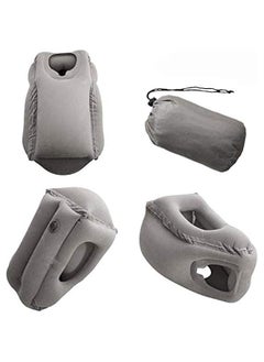 MIXDE Air-plane Travel Pillow, Multi-functional Smart Inflatable Cushion Comfortable Huggable Travel Pillow With 3 D Sleep Mask For Smart Travellers - Grey  - Image 2