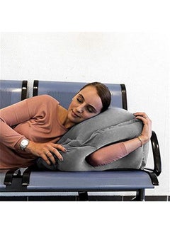 MIXDE Air-plane Travel Pillow, Multi-functional Smart Inflatable Cushion Comfortable Huggable Travel Pillow With 3 D Sleep Mask For Smart Travellers - Grey  - Image 4