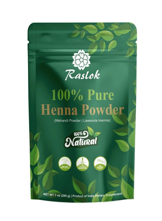 Raslok 100% Pure Henna Powder – Lawsonia Inermis – Triple-Sifted Fine for Hair Care – Vegan – 200g / 7 oz - Image 2