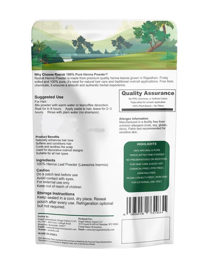 Raslok 100% Pure Henna Powder – Lawsonia Inermis – Triple-Sifted Fine for Hair Care – Vegan – 200g / 7 oz - Image 3