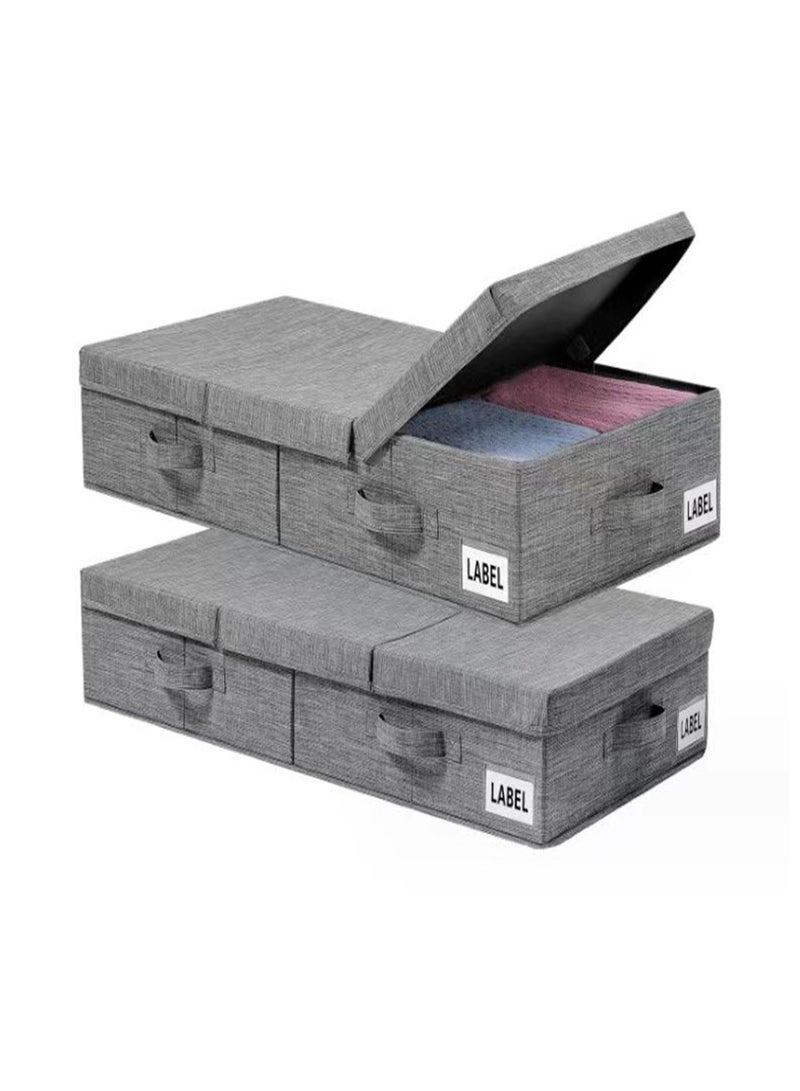 Arabest Closet Organizers and Storage, 1 Pack Foldable Underbed Storage, Large Storage Organizer Boxes Sturdy Storage Bags for Clothes Shoes Toys and Blankets, Grey  - Image 4