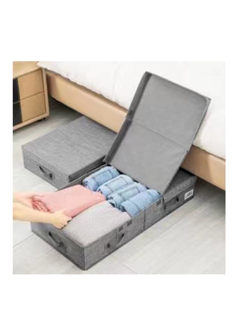 Arabest Closet Organizers and Storage, 1 Pack Foldable Underbed Storage, Large Storage Organizer Boxes Sturdy Storage Bags for Clothes Shoes Toys and Blankets, Grey  - Image 3