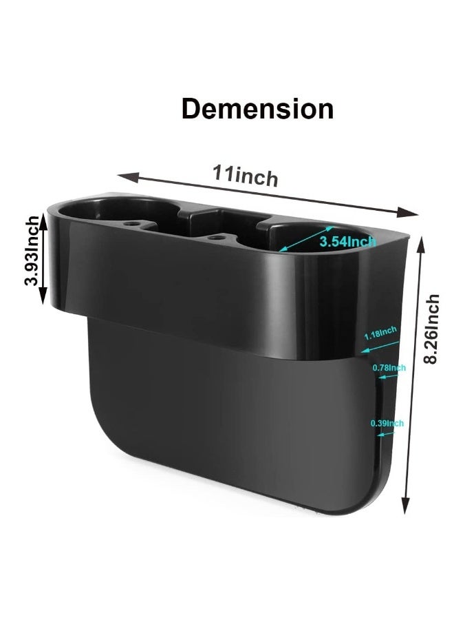 Car Cup Holder, 2Pcs Seat Cup Cell Phone Drinks Holder with Car Mesh Organizer - Image 2