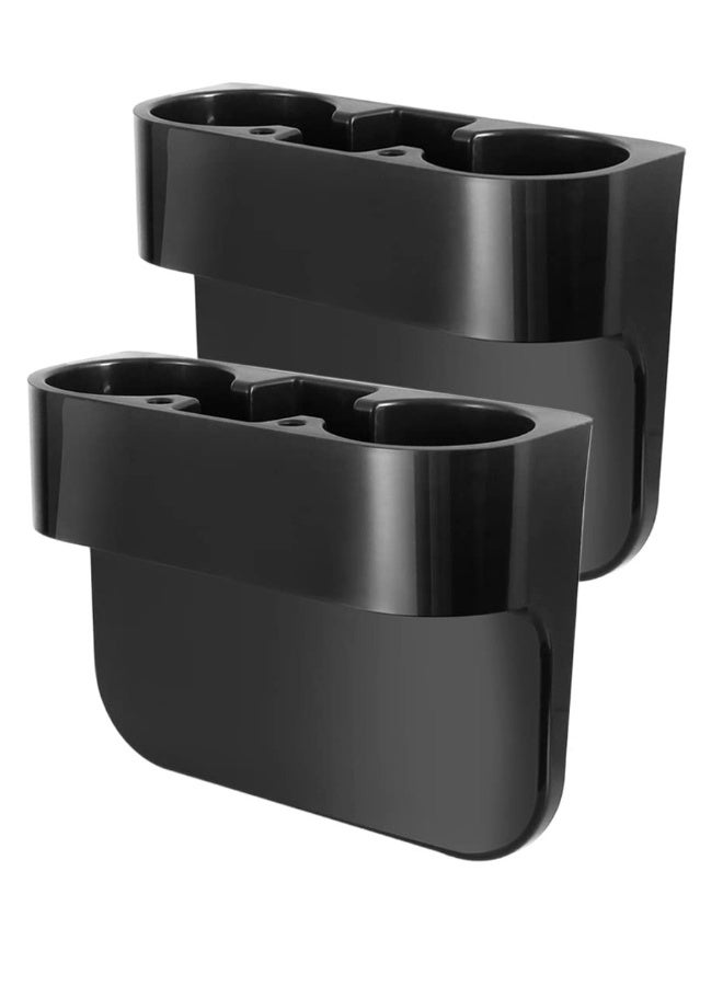 Car Cup Holder, 2Pcs Seat Cup Cell Phone Drinks Holder with Car Mesh Organizer - Image 1
