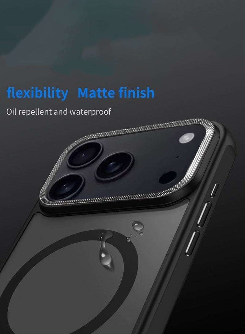 ELTRAZONE iPhone 17 Pro Max 5G 2025 Hard Silicone Hybrid Translucent Case | Slim Stylish Shockproof Magnetic MagSafe Compatible Protective Phone Cover (MCMPMN) – Black - Image 4