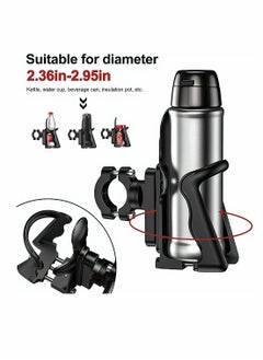 SYOSI Small Bike Water Bottle Holder for 6-7.5 CM Diameter Bottle, Bicycle Bottle Cage for Road Mountain Bikes, Adjustable Grip Buttons, Lightweight Strong Water Cup Holder for Outdoor Cycling, Black  - Image 5