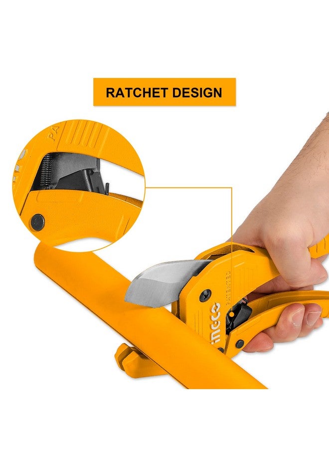 INGCO PVC Pipe cutter Ratchet-type Tube and Pipe Cutter for Cutting O.D. PEX, PVC, and PPR Hoses and Plumbing Pipes up to 5/8"，Uesful for Household, Maintenance, Plumber HPCS05428 - Image 2
