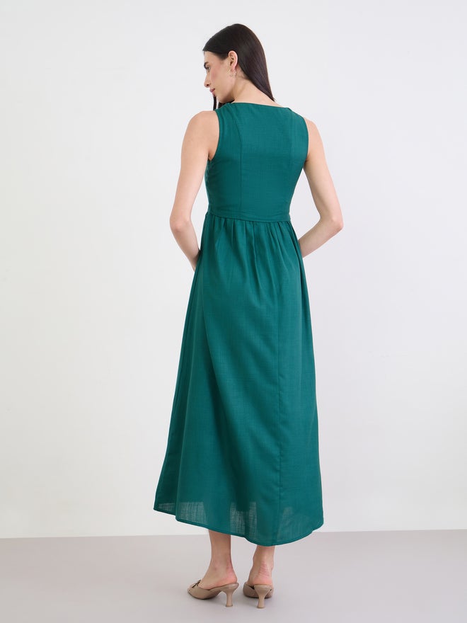 Styli Green Sleeveless Maxi Dress - Image 4