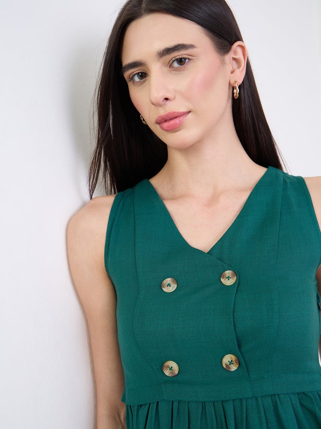 Styli Green Sleeveless Maxi Dress - Image 3