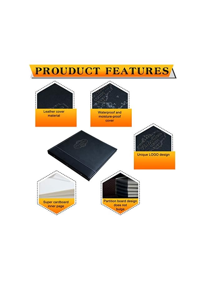 The Bros Leather Photo Album, Magnetic Self-Stick Album Hold Hold 3X5, 4X6, 5X7, 6X8, 8X10 Photos, DIY Photo Album Multi-Size Photo Album Versatile Photo Album Scrapbook Album Leather Family Photo Album - Image 4