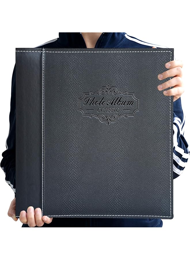 The Bros Leather Photo Album, Magnetic Self-Stick Album Hold Hold 3X5, 4X6, 5X7, 6X8, 8X10 Photos, DIY Photo Album Multi-Size Photo Album Versatile Photo Album Scrapbook Album Leather Family Photo Album - Image 1