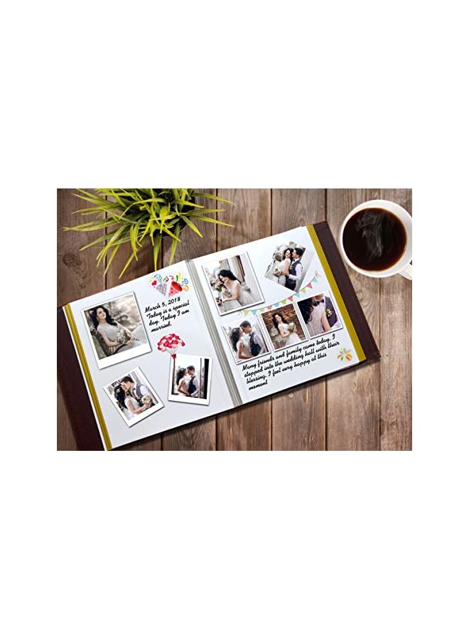 The Bros Leather Photo Album, Magnetic Self-Stick Album Hold Hold 3X5, 4X6, 5X7, 6X8, 8X10 Photos, DIY Photo Album Multi-Size Photo Album Versatile Photo Album Scrapbook Album Leather Family Photo Album - Image 5