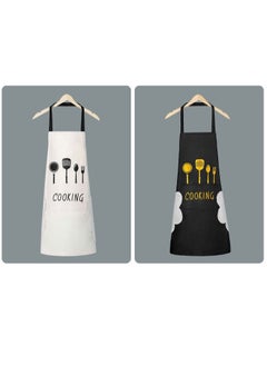 Adjustable Waterproof Kitchen Cooking Apron Chef Aprons With Pocket S, BBQ Restaurant Apron for Cooking Baking Gardening (A Pair)