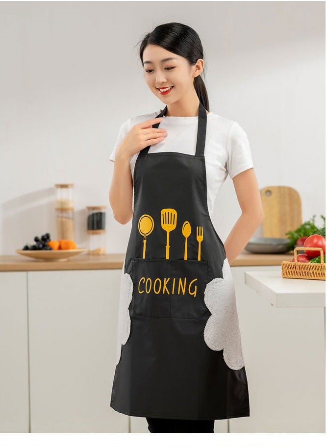 Generic - Adjustable Waterproof Kitchen Cooking Apron Chef Aprons With Pocket S, BBQ Restaurant Apron for Cooking Baking Gardening (A Pair) - Image 1