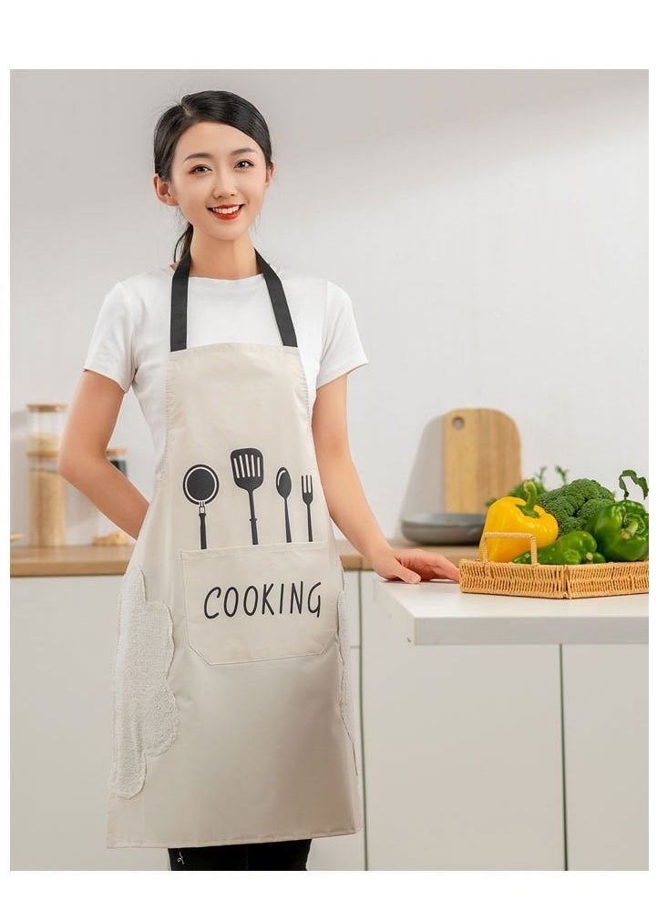 Generic - Adjustable Waterproof Kitchen Cooking Apron Chef Aprons With Pocket S, BBQ Restaurant Apron for Cooking Baking Gardening (A Pair) - Image 1